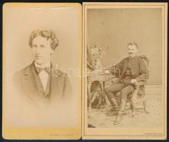cca 1865 2 db férfiportré Knebel Ferenc szombathelyi műterméből, 10,5×6,5 cm