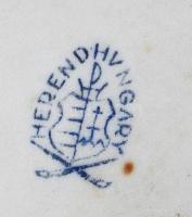 Herendi Viktória mintás tálka, jelzett, kopással, 13,5x9 cm