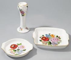 Kalocsai Porcelán 2 darab hamuzó + gyertyatartó, jelzett, hibátlan, m: 11 cm