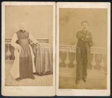 cca 1865 2 db keményhátú férfiportré Franz Vogler szentgotthárdi műterméből, 10,5×6,5 cm