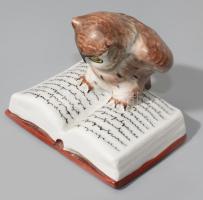 Drasche bölcs bagoly. Jelzett, kézzel festett, hibátlan, m: 7 cm