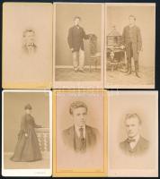 cca 1865 6 db keményhátú fotó Volkmann és Tschopp Graz-i műterméből, 10,5×6,5 cm