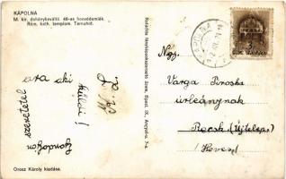 1942 Kápolna, 48-as honvéd emlékszobor, M. kir. dohánybeváltó hivatal, római katolikus templom, Tarn...