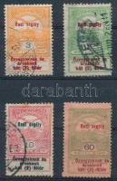 1914 Hadisegély 4 klf érték "Aadi" lemezhibával