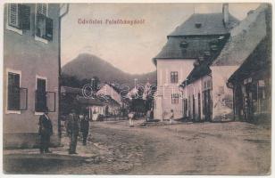 Felsőbánya, Baia Sprie; utca, Róth Mihály üzlete. Dacsek Péter kiadása / street view, shop (Rb)