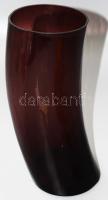 Ívelt testű modern mangán színű váza, jelzés nélkül, minimális pattogzással, m: 25 cm