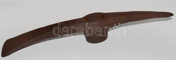Antik bányász csákány, cca 1900, Tata környéke, vas, h: 48 cm