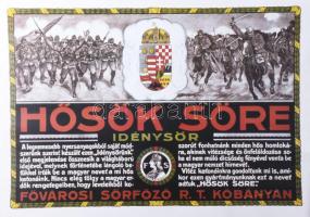 "Fővárosi Sörfőző Rt. Kőbányán, Hősök Söre idénysör", reprint reklám plakát, kissé hullámos (korábban feltekerve), 42x59 cm