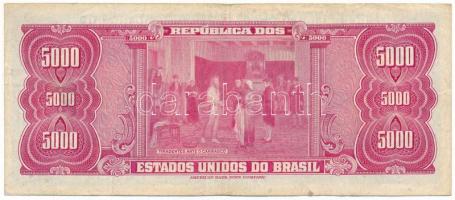 Brazília DN(1967) 5000C fekete "5 Cruzeiros Novos" felülbélyegzéssel T:F, szép papír
Braz...