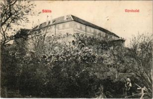 1912 Siklós, várrészlet. Feiler Mariska kiadása 176. + "BARCS - KISKŐSZEG 414 A" vasúti mozgóposta bélyegző (fl)