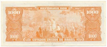 Brazília DN(1967) 1000C fekete "1 Cruzeiros Novos" felülbélyegzéssel T:XF
Brazil ND(1967)...