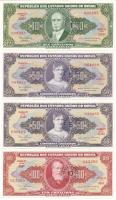 Brazília DN(1966-1967) 10C fekete "1 Centavo" felülbélyegzéssel + 50C fekete "5 Centavo" felülbélyegzéssel (2xklf, egyiken hibás "MINSTRO" felirat) + 100C fekete "10 Centavo" felülbélyegzéssel és hibás "MINSTRO" felirattal T:AU Brazil ND(1966-1967) 10 Cruzeiros with black "1 Centavo" overprint + 50 Cruzeiros with black "5 Centavo" overprint (2xdiff, one with error "MINSTRO") + 100 Cruzeiros with black "10 Centavo" overprint and with error "MINSTRO" C:AU Krause P#183b, P#184a, P#184b, P#185a
