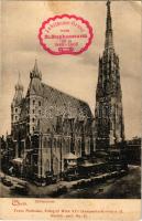 Wien, Vienna, Bécs; Stefansdom. Franz Prohaska Fotograf / cathedral + "1848-1908 Jubiläums-Gruss vom St. Stephansturm 187 m" (fl)