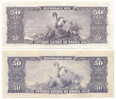 Brazília DN(1961) 50C + DN(1963) 50C T:F, szép papír
Brazil ND(1961) 50 Cruzeiros + ND(1963) 50 Cru...