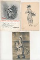 5 db RÉGI képeslap vegyes minőségben: Budapest, villa, hölgy művészlap, Sirolin reklámlap, tuberkolózis elleni küzdelem / 5 pre-1945 postcards in mixed quality: Budapest, villa, lady art postcard, advertisement cards