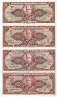 Brazília DN(1955) 20C + DN(1958) 20C + DN(1960) 20C + DN(1962) 20C T:AU-F Brazil ND(1955) 20 Cruzeiros + ND(1958) 20 Cruzeiros + ND(1960) 20 Cruzeiros + ND(1962) 20 Cruzeiros C:AU-F Krause P#160a, P#160b, P#160d, P#178
