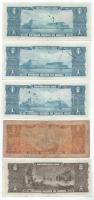 Brazília DN(1944) 1C (3x) + 2C + DN(1943) 5C T:F szép papír, közte egy VG
Brazil ND(1944) 1 Cruzeir...