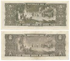 Brazília DN(1943) 5C + DN(1950) 5C T:XF,F
Brazil ND(1943) 5 Cruzeiros + ND(1950) 5 Cruzeiros C:XF,F...