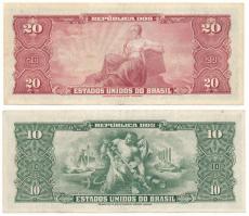 Brazília DN(1943) 20C + DN(1950) 10C T:F, szép papír
Brazil ND(1943) 20 Cruzeiros + ND(1950) 10 Cru...