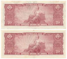 Brazília DN(1943) 20C (2xklf aláírásokkal) T:XF,F, szép papír
Brazil ND(1943) 20 Cruzeiros (2xdiff ...
