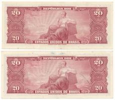 Brazília DN(1943) 20C (2xklf aláírásokkal) T:XF,F, szép papír
Brazil ND(1943) 20 Cruzeiros (2xdiff ...