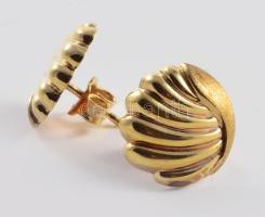 Arany (Au) 14K legyezőmintás fülbevalópár, jelzett, d: 1,2 cm, nettó: 1,5 g