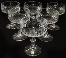 Zwiesel ólomkristály pezsgőspohár garnitúra, 6 darab, hibátlan, címkével jelzett, m: 13,5 cm