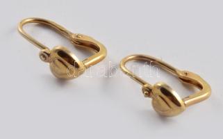 Arany (Au) 14K szívmintás fülbevalópár, jelzett, 1,3×0,7 cm, nettó: 1,1 g