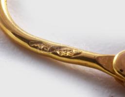 Arany (Au) 14K szívmintás fülbevalópár, jelzett, 1,3×0,7 cm, nettó: 1,1 g