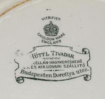 Hüttl Tivadar szecessziós tányér, jelzett, kopással, d: 25 cm