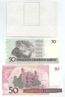 Brazília DN(1986) 50C + DN(1990) 50CN fekete "50 Cruzeiros" felülbélyegzéssel + 1db "...