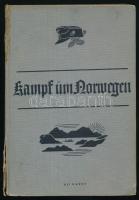 Kampf um Norwegen. Bericthe und Bilder vom Kriege gegen England. Herausgegeben vom Oberkommando der Wehrmacht. Berlin, 1940, Zeitgeschichte-Verlag, 158+(2) p. Oldalszámozáson kívül egészoldalas, fekete-fehér képekkel. Német nyelven. Kiadói egészvászon-kötés, foltos, sérült gerinccel.