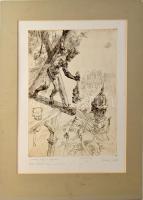 Dobesch Máté (1978-): Szent András hava - november, 2002. Rézkarc, papír, jelzett, 2/50 számozással. Paszpartuban. 33x23 cm