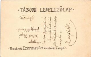 Szabad-e bemenni? 13. számú Ezermester cserkészcsapat Tábori levelezőlap / Hungarian boy scout art p...