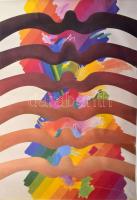 Keserü Ilona (1933-): Mind. Ofszet, papír, jelzett a nyomaton. Mozgó Világ poszter, 1982 március. Hajtásnyomokkal, gyűrődésekkel. 47x31 cm.