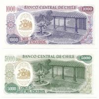 Chile DN(1973) 1000Esc + DN(1975) 5000Esc T:AU
Chile ND(1973) 1000 Escudos + ND(1975) 5000 Escudos ...