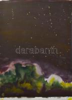 Balla Attila (1959-): Éjszaka, 1997. Akvarell, karton, jelzett. 52×37 cm