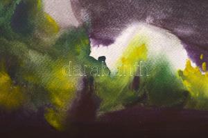 Balla Attila (1959-): Éjszaka, 1997. Akvarell, karton, jelzett. 52×37 cm