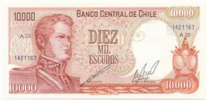 Chile DN(1974) 10.000Esc "A 20 1421167" T:UNC,AU Chile ND(1974) 10.000 Escudos "A 20 1421167" C:UNC,AU Krause P#148