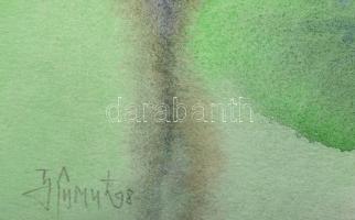 Dorote Simic (-): Tisza, 1998. Akvarell, papír, jelzett. 36×50 cm