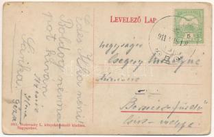 1911 Vízakna, Salzburg, Ocna Sibiului; Sósgyógyfürdő, park részlet a Rákóczi sóstóval, időjárásjelző...