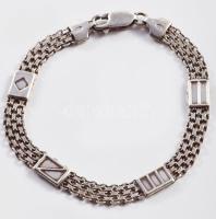 Ezüst (Ag) többsoros glídes karkötő, jelzett, h: 18 cm, nettó: 7,1 g