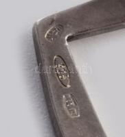 Ezüst (Ag) pancer nyaklánc áttört szív medállal, jelzett, h: 54 cm, 2,9×2,3 cm, nettó: 9 g