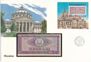 Románia 1966. 10L felbélyegzett borítékban, bélyegzéssel T:UNC Romania 1966. 10 Lei in envelope with stamp and cancellation C:UNC