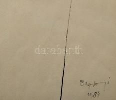 Bazsonyi Arany (1928-2011): Háromkirályok, 1984. Tus, toll, papír, jelzett. Lapszéli apró szakadássa...