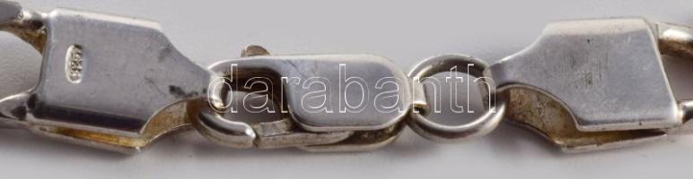 Ezüst (Ag) lapos pancer karkötő, véshető résszel, jelzett, h: 20 cm, nettó: 19,2 g