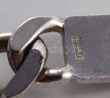 Ezüst (Ag) lapos pancer karkötő, véshető résszel, jelzett, h: 20 cm, nettó: 19,2 g