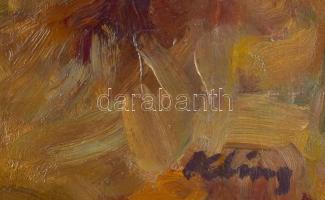 Kling György (1912-1991): Margitszigeti részlet, 1957-58 körül. Olaj, farost, jelzett, hátoldalán ki...