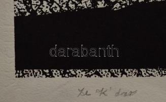 Joseph Kádár (1936-2019): Női akt, 1987. Kollázs, szitanyomat, jelzett, számozott (15/30), 59x42,5 c...