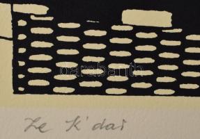 Joseph Kádár (1936-2019): "L'Horizontalisme". Szitanyomat, papír, jelzett. 8/100 szám...